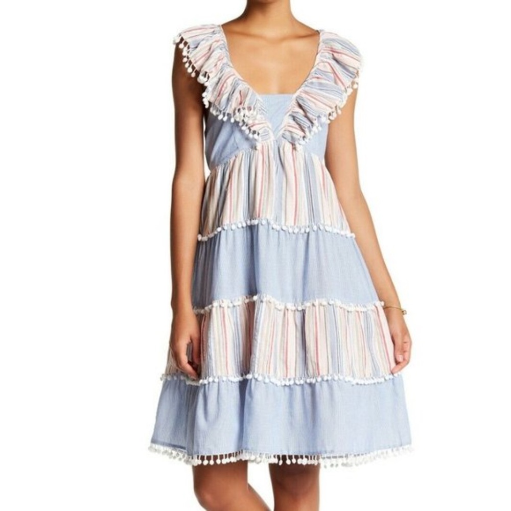 Romeo & Juliet Couture Tiered Pom Pom Dress Size M ***NEVER WORN WRONG SIZE**